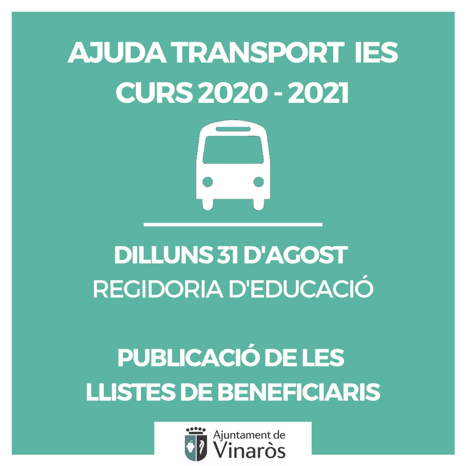 Ajuda Transport IES, curs 2020-2021