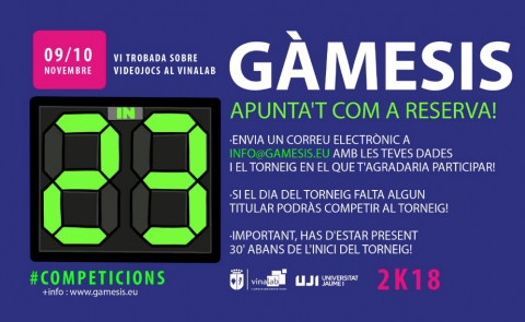 El Gàmesis 2018, la VI Trobada sobre videojocs es presenta amb molta expectativa