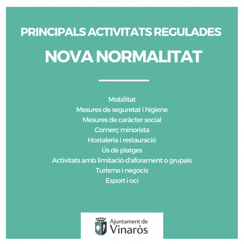 Principales actividades reguladas en la "Nueva Normalidad"