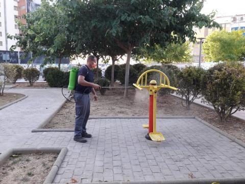 La Brigada Municipal continua amb les tasques de desinfecció a la ciutat