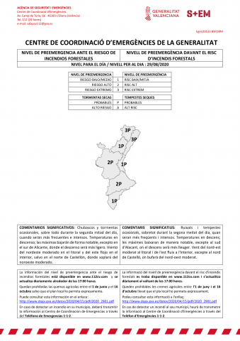 AVÍS - El Centre de Coordinació d’Emergències de la Generalitat ha activitat el nivell de preemergència 