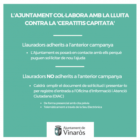 El Ajuntament colabora con la lucha contra la Ceratitis capitata