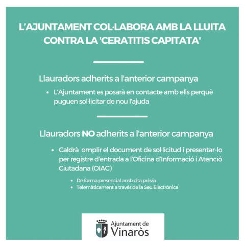 L’Ajuntament col·labora amb la lluita contra la Ceratitis capitata