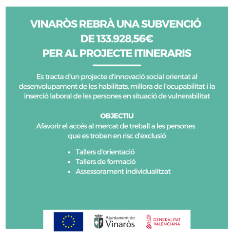 Vinaròs rebrà una subvenció per al Projecte Itineraris