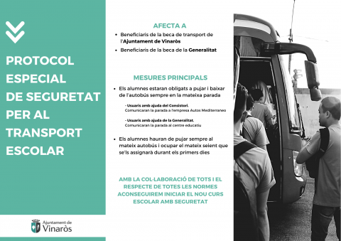 Educació activa un protocol especial de seguretat per al transport escolar