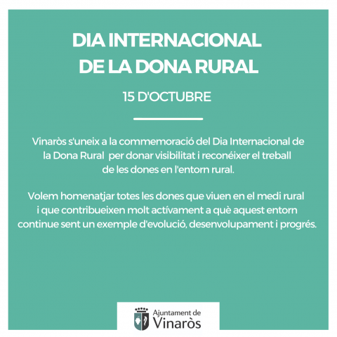 Vinaròs s'uneix a la commemoració del Dia Internacional de la Dona Rural