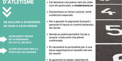 L’Ajuntament reobrirà dilluns la pista d’atletisme