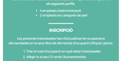 El Ajuntament contratará vecinos parados través del EMCORP